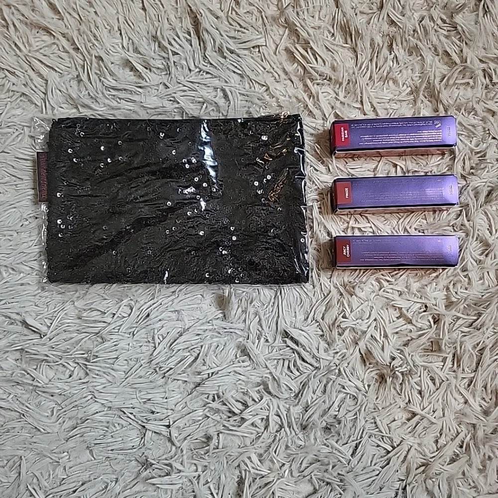 Lippy Bundle Lippies imayla The One Hydrating Cream Lipstick & Sequin Bag Lot ✨️